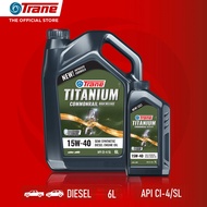 น้ำมันเครื่อง ดีเซล TRANE TITANIUM COMMONRAIL HIGH MILEAGE 15W40 6+1L