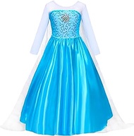 Princess Elsa Dress Up for Little Girls，Elsa Costume for Kids,Frozen Dress for Toddler Birthday Party