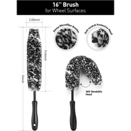 Fantasticlean 6PCS Car Wheel Cleaning Pro Kit, Tire Brush, Soft-bristled Rims Brush, Microfiber Bend