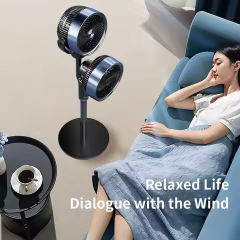 Dual-Head Electric Fan Silent Remote Control Tower Pedestal Fan Turbo Wind Convection air Cooling To