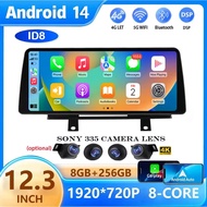 12.3" Android 14 ID8 Car Radio For BMW 3/4 Series F30 F31 F34 F32 F33 F36 NBT EVO Multimedia Player 