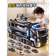 Oversized Police Car Track Toy Car 6 Deformed Sliding Catapult Alloy Storage Car Boy Toy Airplane 3