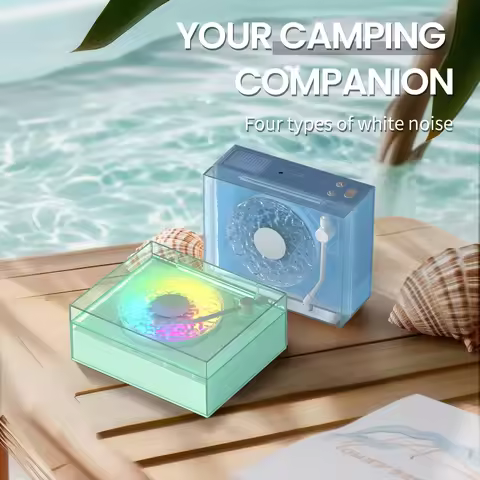 Ocean Waves Vinyl Player with RGB Night Light Bluetooth Speaker White Noise Retro Turntable Speaker 