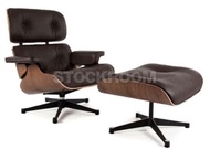 Eames Lounge Chair and Ottoman Replica - Black Leather
