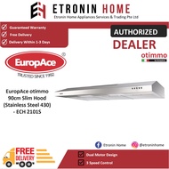 EuropAce otimmo 90cm Slim Hood ECH 2101S +EuropAce otimmo 75cm 2-Zone Vitro Ceramic Induction Hob EIH 5220V/5221V