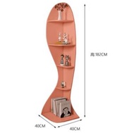 全城熱賣 - 客廳牆角轉角櫃書櫃（橙色）【長40cm*寬40cm*高182cm】