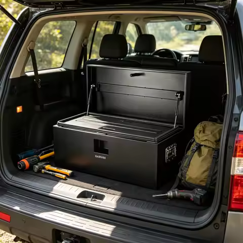 Garvee Black Steel Truck Bed Tool Box Trailer Tongue Box Truck Storage Organizer Tool Chest For Truc