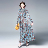 Printing Long Sleeve Big Pendulum Dress 3135