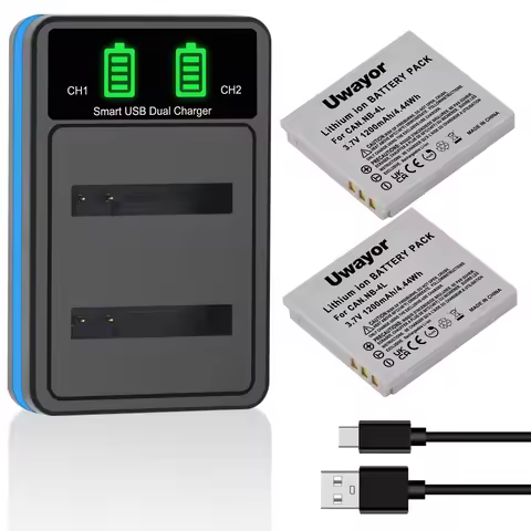 UWayor NB-4L Battery and Dual Charger for Canon PowerShot ELPH100HS, 300HS, 330HS, 310HS, SD1000 SD1