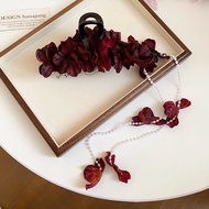 Kẹp Tóc Càng Cua Acrylic Hoa Huệ Giả Siêu Tiên Nữ Dành Cho Nữ Phong Cách Mori Girl Thời Trang Kẹp Cá