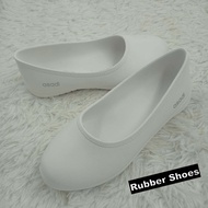 Asadi HSL Asadi 1557 Women Nurse Rubber Shoes Black & White Ultra Lightweight Waterproof Kasut Jurur