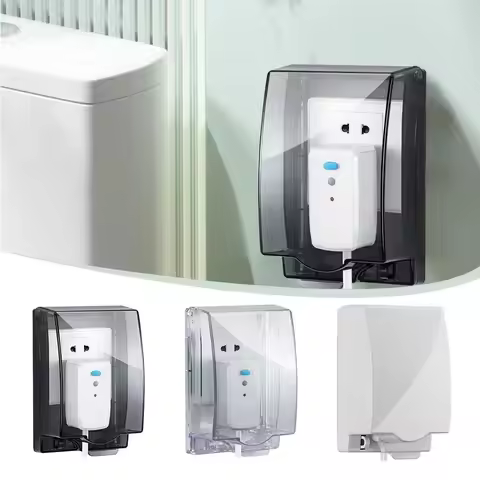 86 Type Self-Adhesive Wall Socket Waterproof Box Electric Plug Cover Bathroom Wall Switch Protection