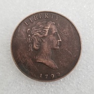 Antique Crafts American 1792 Brass Material Brass Silver Dollar Silver Round Foreign Silver Dollar#2