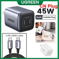 UGREEN 45w 25W USB C Charger 2 Port GaN Foldable Wall Charger Travel Charger Adapter
