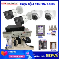 Bộ Camera giám sát hikvision 2.0Mb full phụ kiện lắp đặt cắm là chạy H02