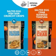[Bundle of 6] 3 x Salted Egg Fish Skin &amp; 3 x Salted Egg Crab Seaweed Tempura Seaweed Snack