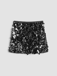 Cider Sequin Middle Waist Mini Skirt