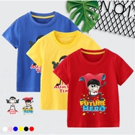 【Aumsum FUTURE HERO】Ready  Stock Cotton Kids Short Sleeve T-Shirt Unisex Casual Tee