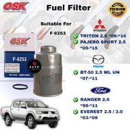 OSK Diesel Fuel Filter Mitsubishi Triton 2.5 L200 (06~14) Pajero Sport 2.5 (09~15) Mazda 2.5 WU Ford