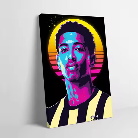 Jude Bellingham Retro Football Player Printing Poster Custom Pictures Wall Art Canvas Painting Gift 
