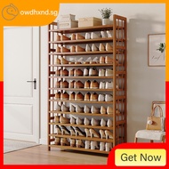 [in Stock] Shoe Rack Simple Door Household Multi-Layer Durable Dustproof Shoe Cabinet Economical Solid Wood Storage Bamboo Shoe Rack Gajm