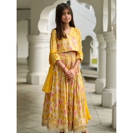 Nimbu Rooh Mustard Girls Lehenga Choli Set with Dupatta | Kids Ethnic Wear for Deepavali