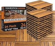 Interlocking Deck Tiles - Snap Together Wood Flooring | 12 x 12 Acacia Hardwood Outdoor Flooring for