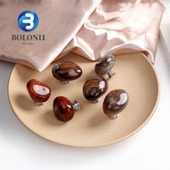 BO Agate Stone Wardrobe Handle, Durable Alloy Base Furniture Hardware, Furniture Handle Single Hole 