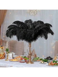 天然鴕鳥羽毛適合婚禮、派對和節日裝飾、家居裝飾和服裝配飾,長度:6-20 英寸/15-50 厘米
