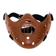 Topeng Halloween Silence of the Lambs, topeng Hannibal, prop cosplay, alat solek, hantu seram, pembu