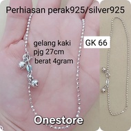 925 Sterling Silver Anklet with White Gold Plated GK 66