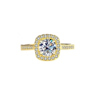 Yellow gold 1ct 2ct Real Moissanite Ring s925 Sterling Silver White D Color Vintage Ring With GRA