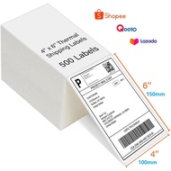 [✅SG Ready Stock] A6 Thermal Sticker Thermal Label Fold Shipping Label for Thermal Printer 100*150mm 【500pcs】