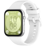 全城熱賣 - 適用於華為 Watch Fit3 Kalebol 彩扣硅膠錶帶（白色）