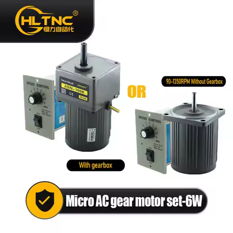 6W Micro AC Motor 110v 220v Single Phase Asynchronous Motor Gear Motor 8mm Motor Shaft+ Speed Contro