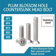 304 Flat Head Inner Torx with Column Anti-theft Screw M2.5M3M4M5M6M8 Stainless Steel Screw Countersu