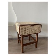 全城熱賣 - 韓國新款編織實木床頭櫃復古白蠟木小櫃(胡桃木色) #H099024126