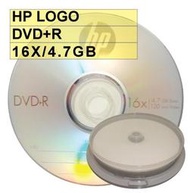 【國際名牌】HP LOGO DVD+R 16X 4.7GB 空白光碟片 10片