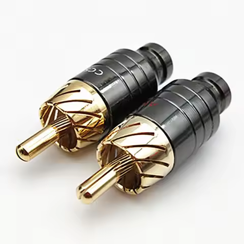 2pcs Soldering RCA Plug Jack Connector Speaker Audio Output/Input Adapter Plug Gold plated Earphone 