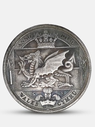Queen Victoria Bronze Medal Coin 1887 British Welsh Flag Red Dragon Medal Antique Silver Dollar