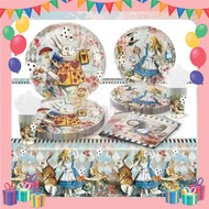 JomParty Kids Alice in Wonderland Theme Birthday Party Tableware Set Decoration Supplies Dekorasi Pa