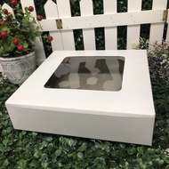 ( 5 PCS ) CAKE BOX WINDOW 10 INCH KOTAK KUIH LAPIS / KUIH TALAM BOX WITH WINDOW 10INCH WHITE COLOUR ( 5 PCS )