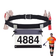 83×2.5cm Polyester Running Belt 6 Elastic Tabs Marathon Race Number Belt With Reflective Strips D5w6