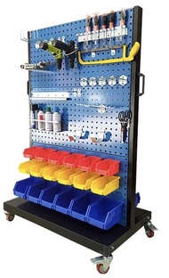 [NEW ARRIVAL]Portable Moveable Tools Rack Heavy Duty Mobile Pegboard Organizer