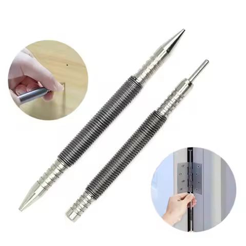1/16 1/32in Dual Head Spring Nail Set 3500 PSI Hinge Pin Nail Remover Spring Center Punch General Do