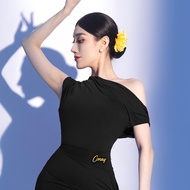 Con Đầm Khiêu Vũ Latin Cho Nữ Mùa Hè 2025 Phong Cách Mới Áo Ba Lỗ Vai Chéo Áo Biểu Diễn Khiêu Vũ Quố