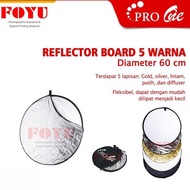 CAHAYA - Reflector Board Studio Light Reflector Board Photo Reflector 5in1 5 Colors Pro One Round 60