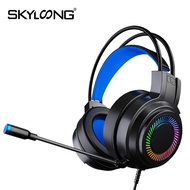 Skyloong G60 Wired Headphone Bass Colorful Lights 3.5mm 7.1 Surround Sound Gaming Headset with Mic f