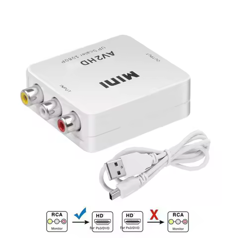 Hot HD 720/1080P RCA AV To HDMI-compatible Composite Adapter Converter AV2 Audio Video Cable CVBS AV