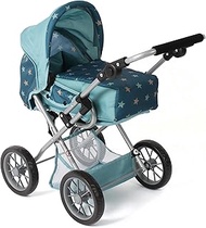 Bayer Chic 2000® Leni 3-in-1 Combination Doll's Pram - Turquoise Stars - Foldable, Height-Adjustable